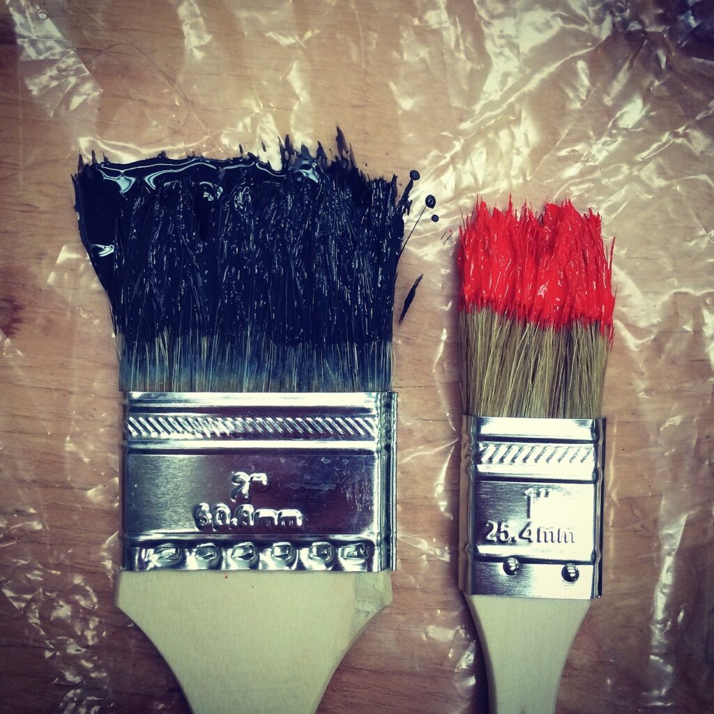 brushes, color, paint