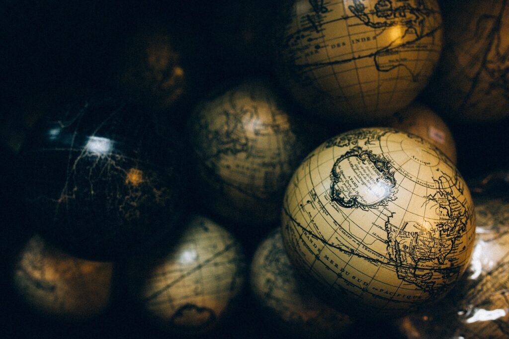 globes, spheres, maps